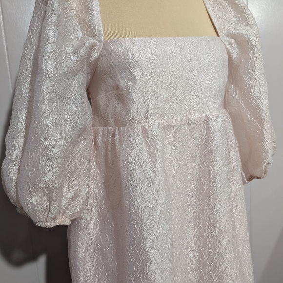 Anthropologie Textured Puff-Sleeve Dress Size XS - Picture 5 of 13